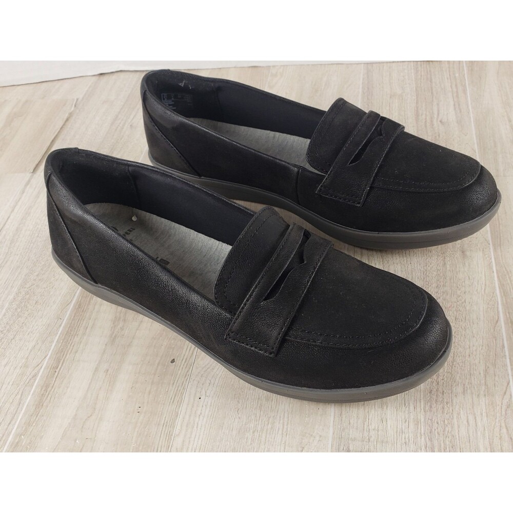 Clarks Ayla Form Ultra Cushioned Penny Loafer Black Textile Womens 8
